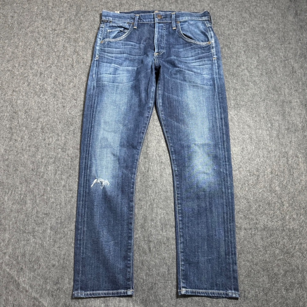 Citizens of Humanity Emerson Slim Boyfriend Jeans Size 25 Blue Distressed Denim